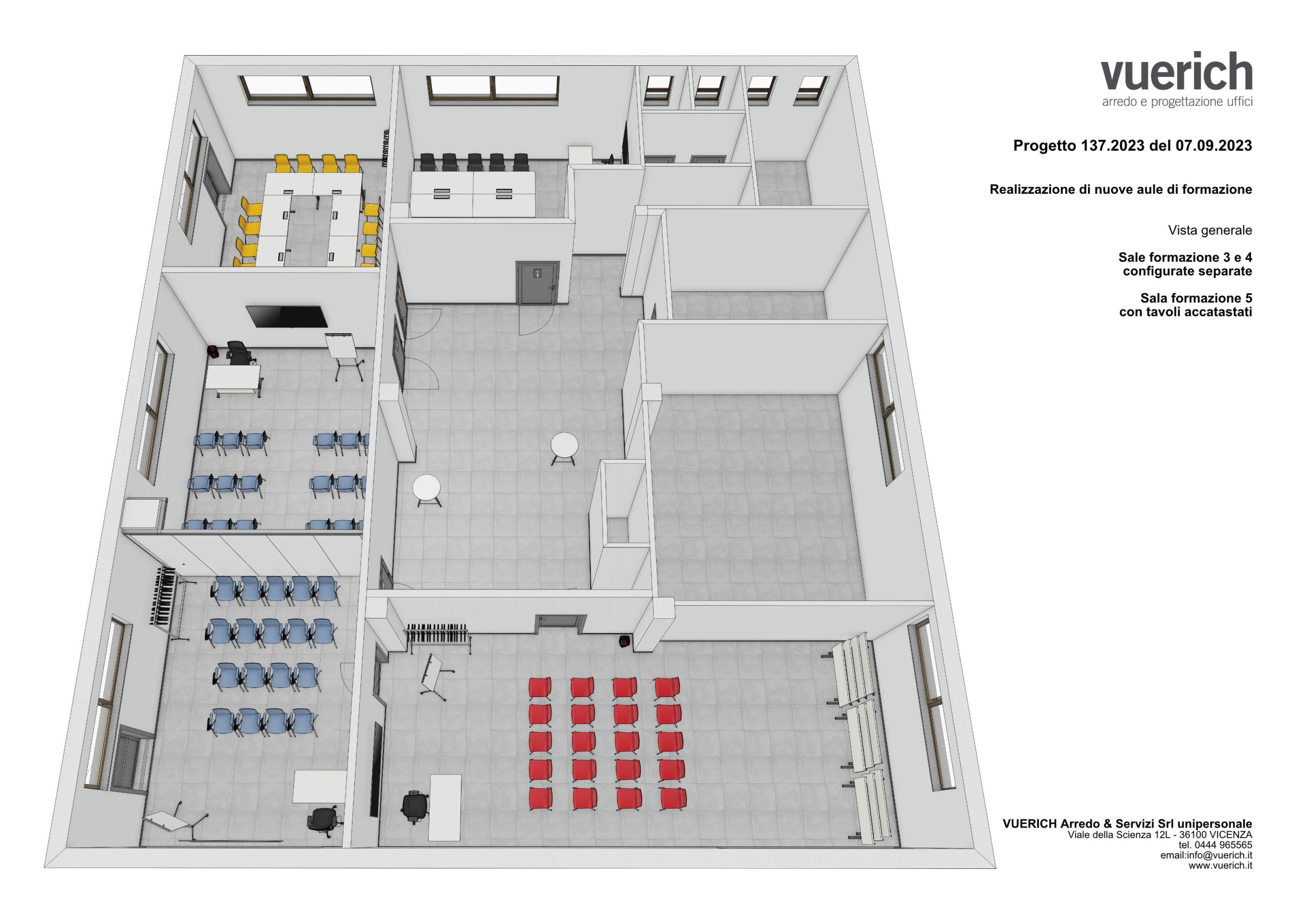 esempio di render progettazione spazi formativi